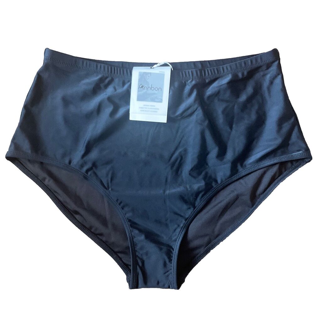 Annbon Slimming Artifact High Waisted Bikini Bottom Tummy Sz XXL Black NWT